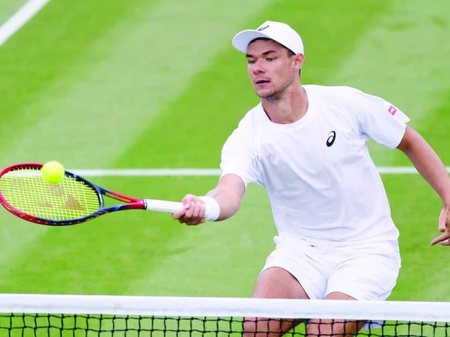 poland s kamil majchrzak in action during his round of 16 match against russia s karen khachanov photo reuters