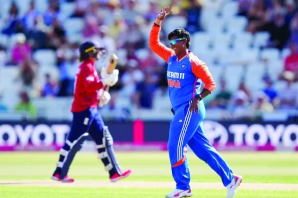 deepti sharma in action against england she struck twice inside the powerplay photo afp
