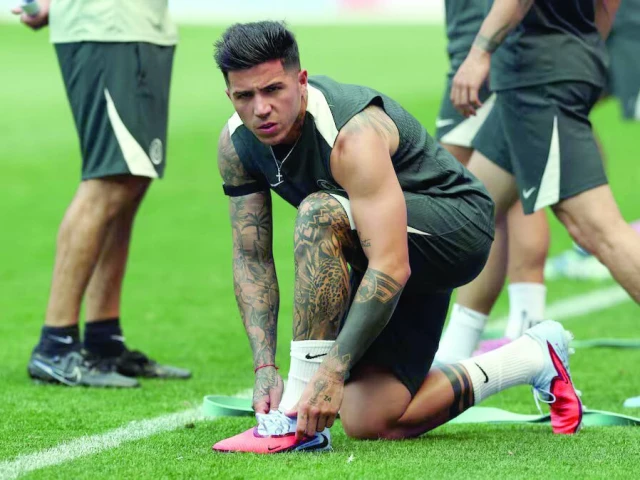chelsea s enzo fernandez during training ahead of fifa club world cup photo reuters