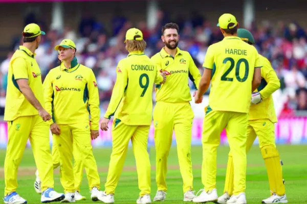 australia s matt short celebrates with teammates after taking the wicket of england s jamie smith photo reuters file