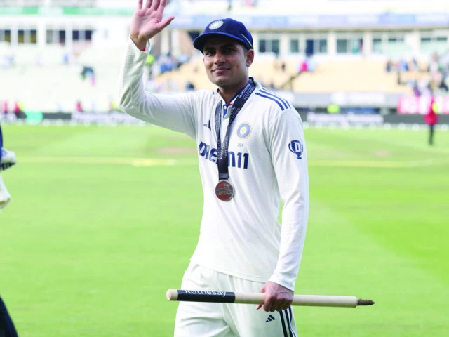 india captain shubman gill celebrates his team s victory at edgbaston photo afp