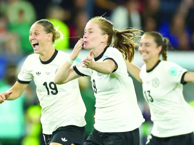 germany s sjoeke nusken and klara buhl celebrate after winning the penalty shootout at euro 2025 against france photo reuters
