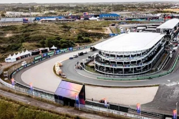 this aerial picture shows a general view of the zandvoort circuit in zandvoort photo afp