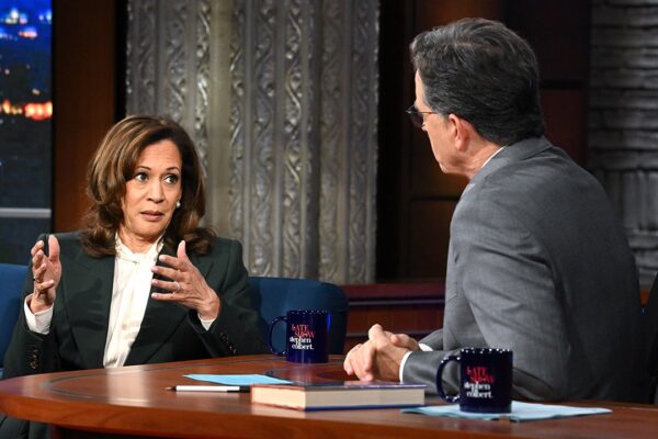 Kamala Harris refuses to say who’s leading Democratic Party when pressed by Colbert