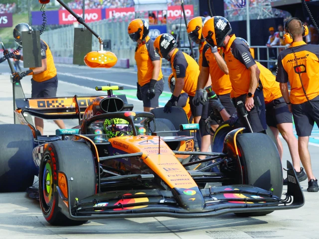 mclaren s lando norris in the pit lane during hungarian grand prix practice photo reuters