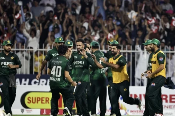 stunning performance mohammad nawaz took his maiden t20i five for pakistan photo afp