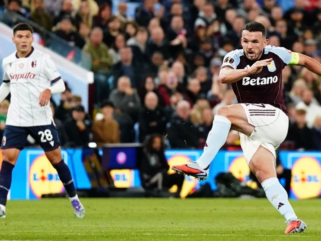 john mcginn scores the opening goal for aston villa against bologna photo afp
