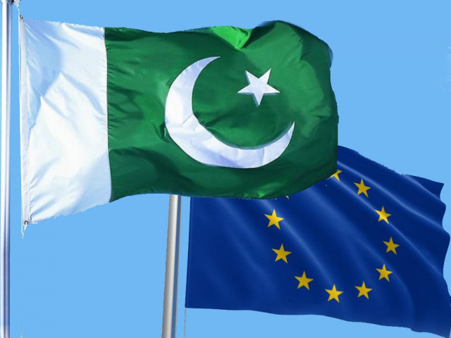 pakistan and european union flags photo afp