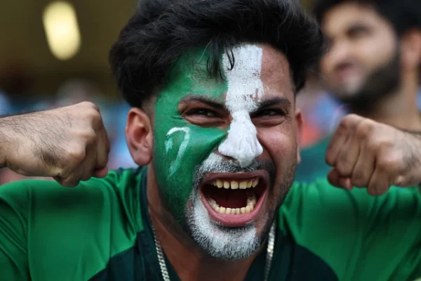 a pakistani fan cheers before the start of the asia cup 2025 twenty20 international cricket match between india and pakistan at the dubai international stadium in dubai on september 14 photo afp