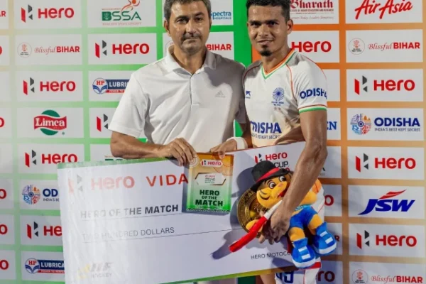 india s abhishek takes the hero of the tournament award for his role in helping the team win the trophy photo ahf