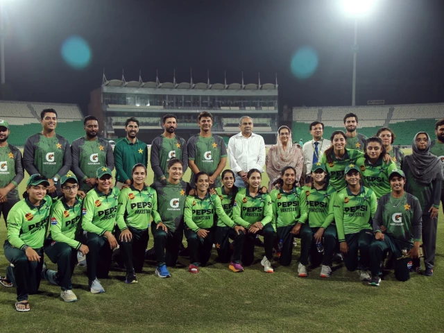 the pakistan team was posing with pcb chairman mohsin naqvi after the third odi against south africa photo pcb