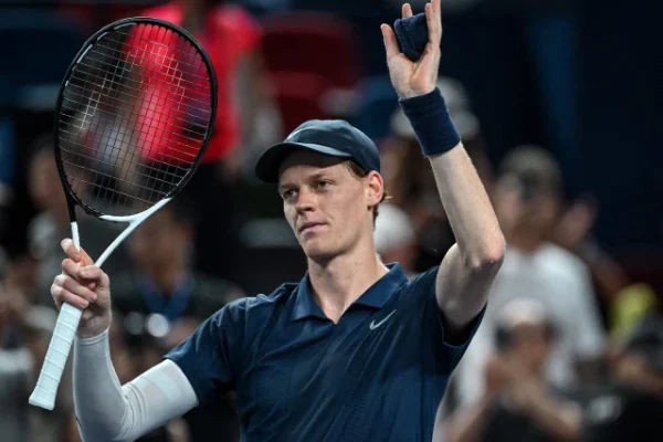 jannik sinner reacts after winning against daniel altmaier during their shanghai masters match on october 4 photo afp