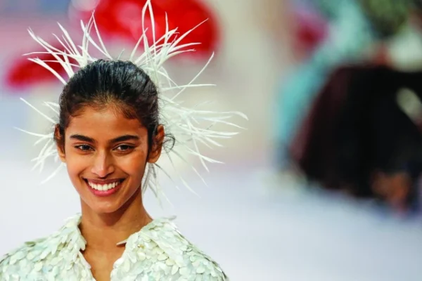 a model presents a creation for chanel for women s haute couture spring summer 2026 collection fashion show as part of the paris haute couture fashion week photo afp