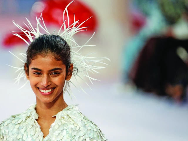 a model presents a creation for chanel for women s haute couture spring summer 2026 collection fashion show as part of the paris haute couture fashion week photo afp