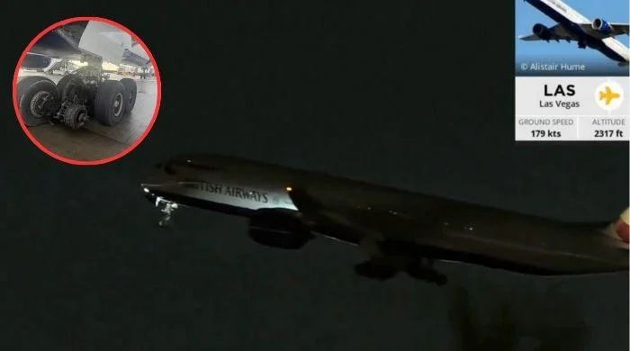 British Airways jet landed safely after losing one of its main landing gear wheels