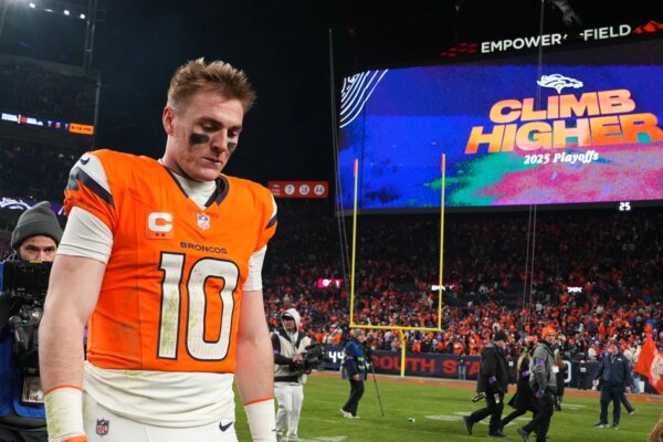 Broncos QB Bo Nix breaks ankle during team's overtime defeat of the Buffalo Bills