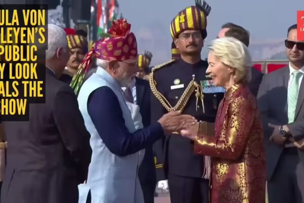 Chief guest Ursula von der Leyen stuns in Banarasi silk jacket at Republic Day 2026 - The Times of India