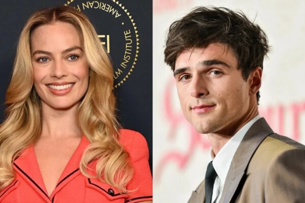 Jacob Elordi reacts to Margot Robbie