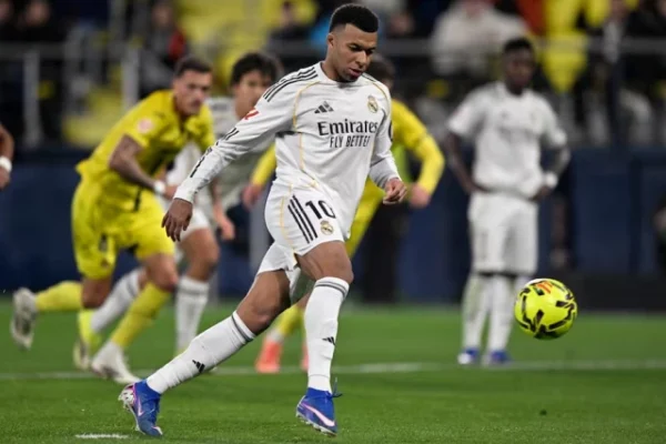 real madrid s kylian mbappe scores their second goal from the penalty spot photo reuters