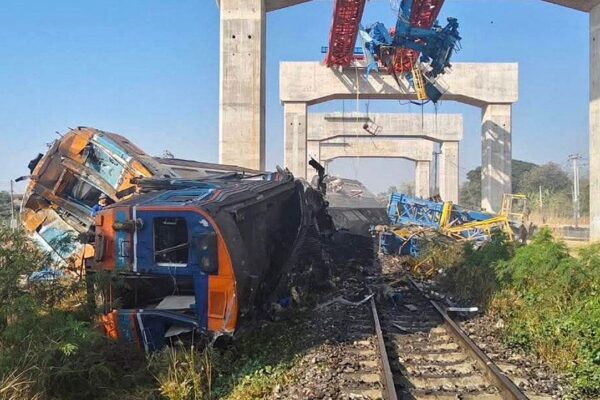 Multiple people killed after construction crane falls, derails train in Thailand