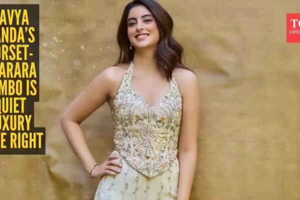 Navya Naveli Nanda turns heads in ivory corset and sharara | - The Times of India