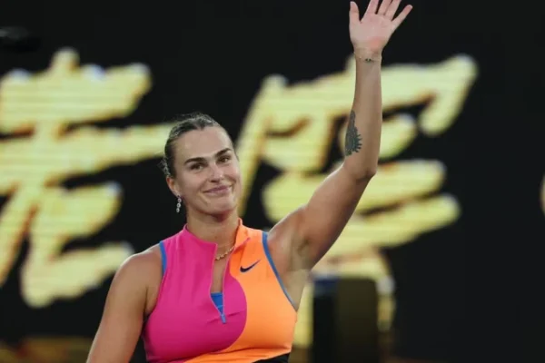 belarus aryna sabalenka celebrates after winning her first round match against france s tiantsoa rakotomanga rajaonah photo reuters