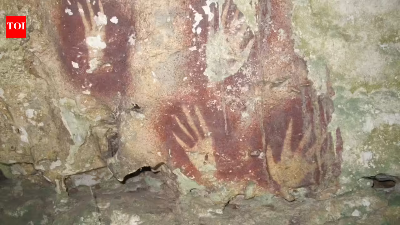 Scientists discovered mysterious cave handprint that could be the oldest rock art ever found | - The Times of India