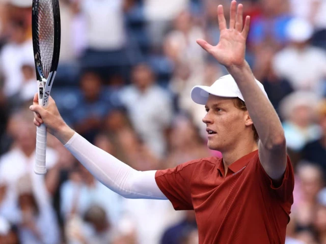 italy s jannik sinner celebrates winning his third round match against canada s denis shapovalov photo reuters