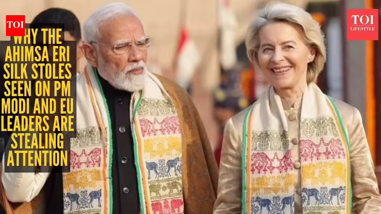 The Eri 'Ahimsa' silk stole worn by Ursula von der Leyen carries a powerful message - The Times of India