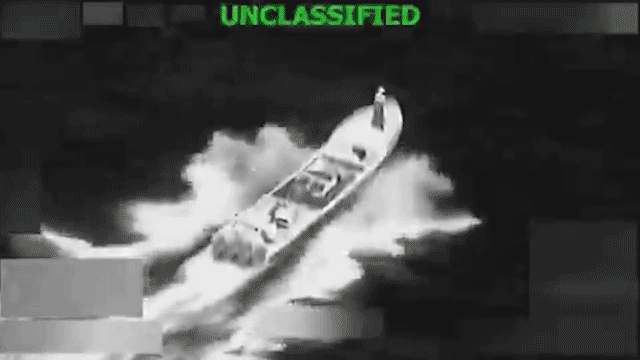 GIF image of a boat exploading