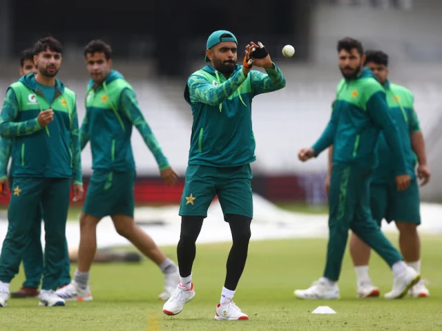 pakistan s babar azam during the practice session photo reuters