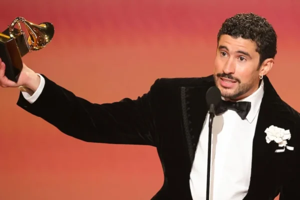 Bad Bunny wins Album of the Year at Grammys as he and other stars protest ICE