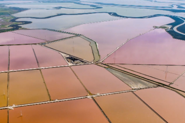 Bay Area's vibrant salt pools create striking backdrop for Super Bowl LX