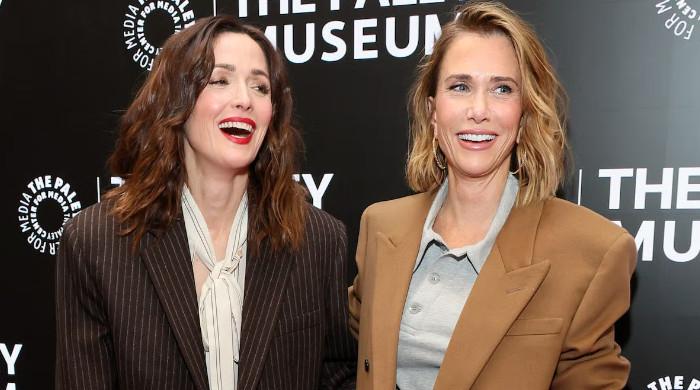 Bridesmaids co-stars Rose Byrne And Kristen Wiig share rejoicing moment