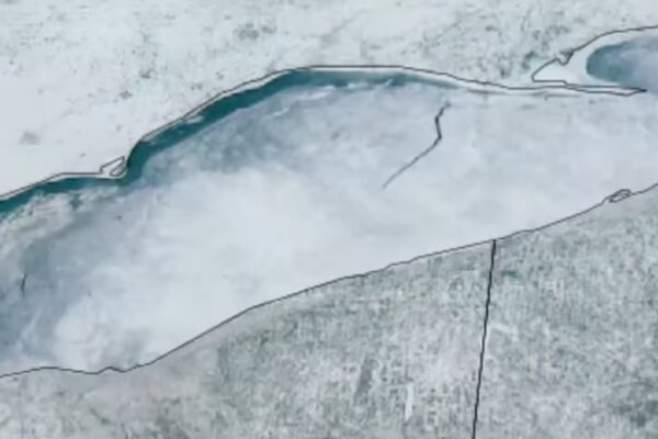 From Canada to Ohio: An 80-mile ice crack rips across Lake Erie and it is visible from space | - The Times of India
