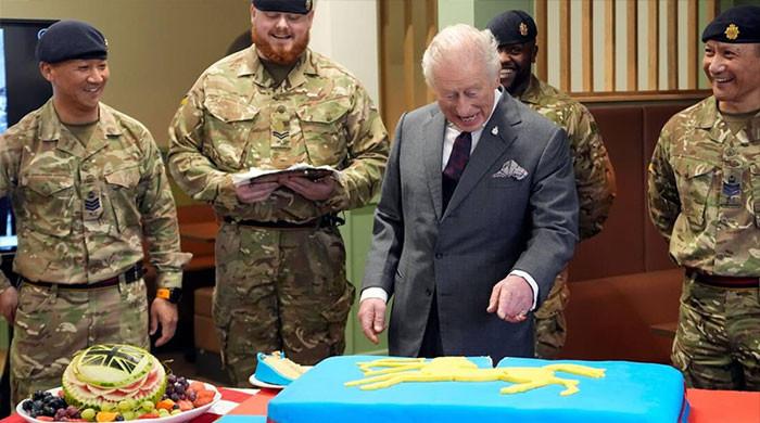 King Charles tours army air defence systems and finds the real threat is cake
