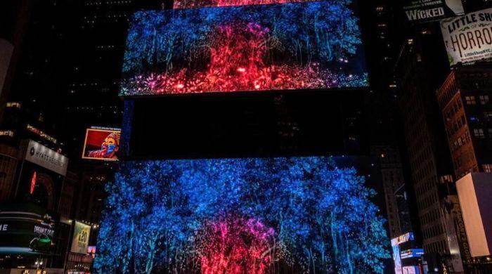 Pakistani artist's hand-painted animation lights up Times Square