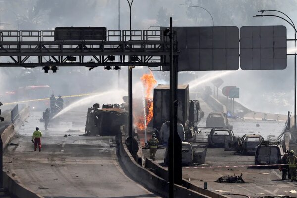 Photos capture devastation after Chile truck explosion kills at least 4, damages at least 50 vehicles