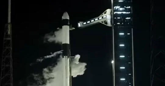 Replacement space station crew takes off on eight-month mission