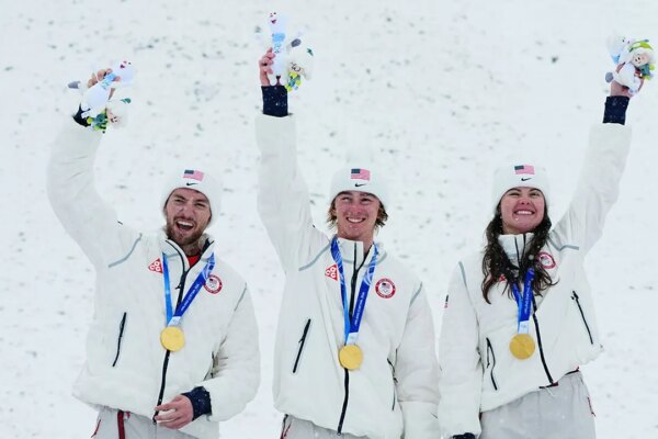 Team USA takes home gold medal in freestyle skiing mixed team aerials at Winter Olympics