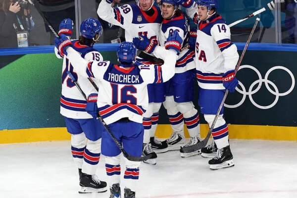 U.S. men's hockey team cruises to 5-1 win over Latvia in their first game of 2026 Winter Olympics