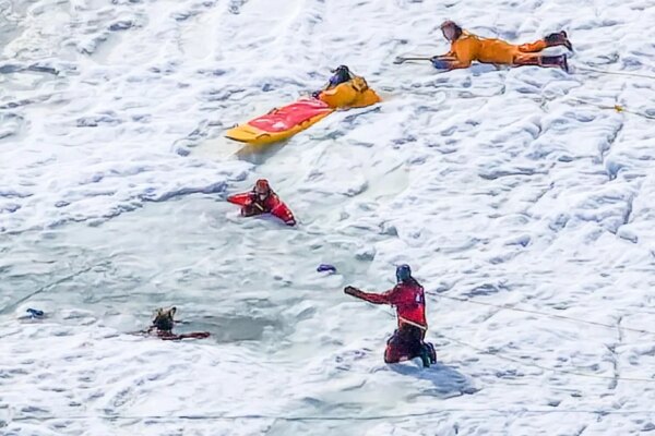 Woman dead, husband still missing after falling through ice on Cape Cod while walking dog