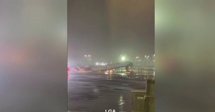 4 injured after Air Canada plane collides with vehicle at New York's LaGuardia Airport