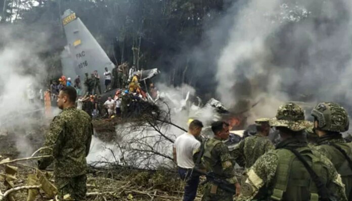 Colombia military plane crashes, dozens feared dead