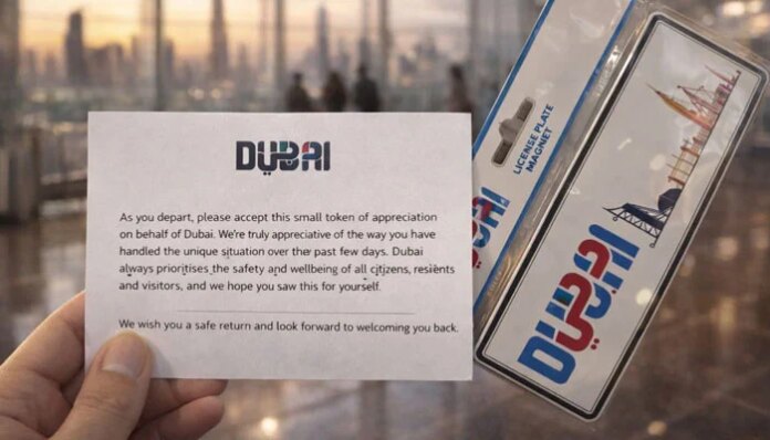 Dubai offers departing passengers souvenirs, thanks amid regional tensions