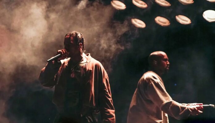 Kanye West and Travis Scott pull power pose in new pure-attitude photo  