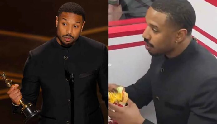 Michael B. Jordan surprises In-N-Out Burger staff as he eats after Oscar win 