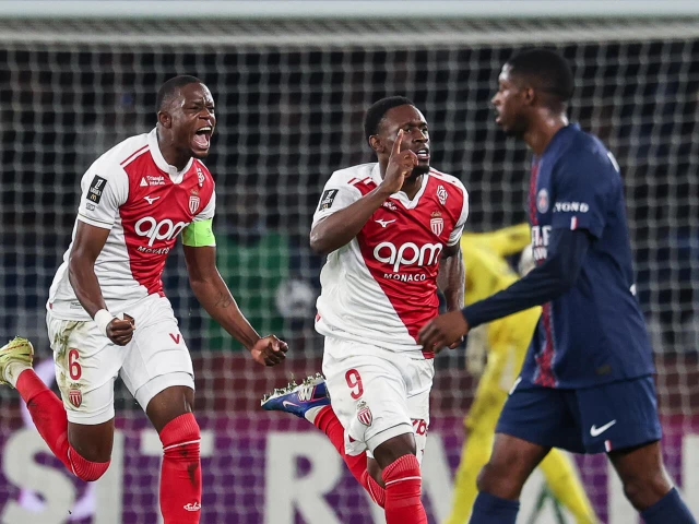 folarin balogun c celebrates after scoring monaco s third goal in their 3 1 win over psg photo afp
