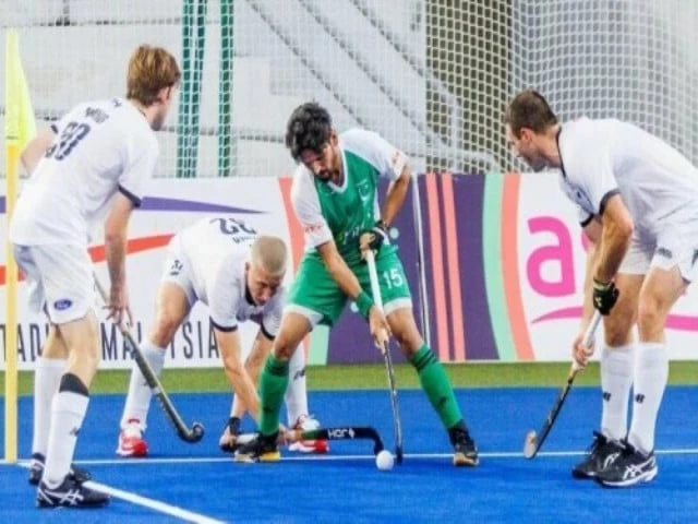 a view of the new zealand versus pakistan hockey final of the fih nations cup in kuala lumpur on saturday nz proved much superior to pak on the day winning 6 2 photo afp