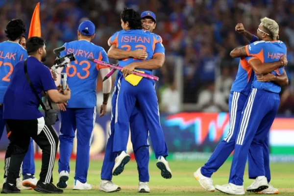 india players celebrate after winning the icc men s t20 world cup photo reuters